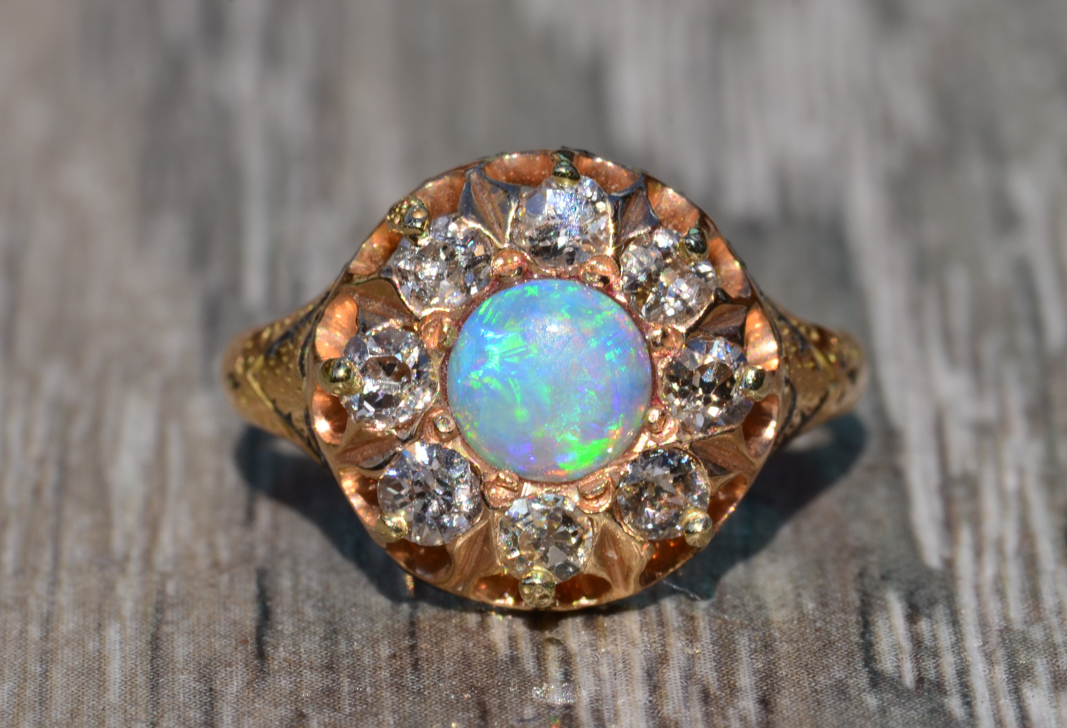 Platinum Vintage Opal and Diamond Ring – BURLINGTON