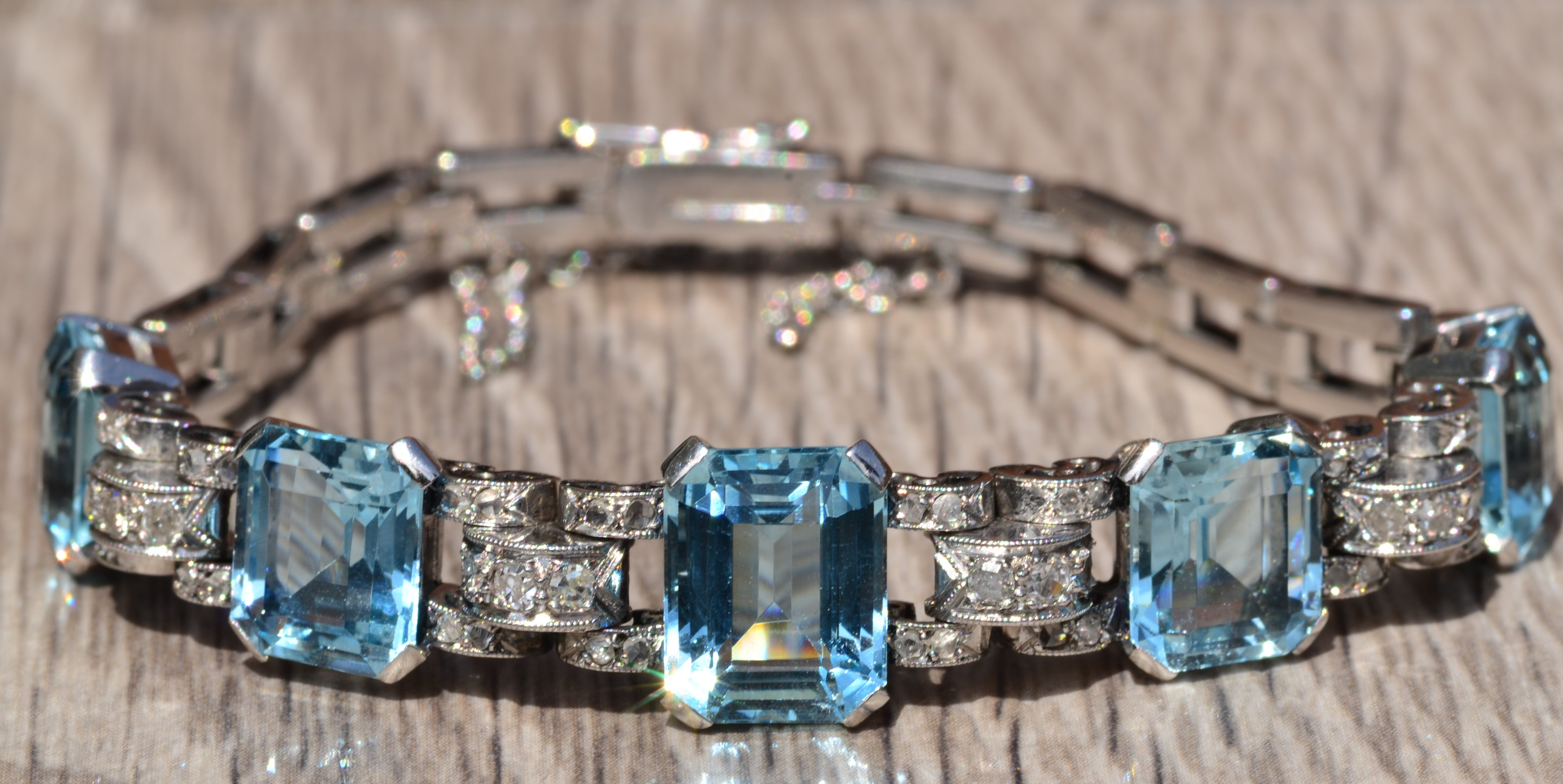 Bismillah Jewels Aqua Aquamarine Gemstone Silver Bracelet at Rs 2500/piece  in Jaipur