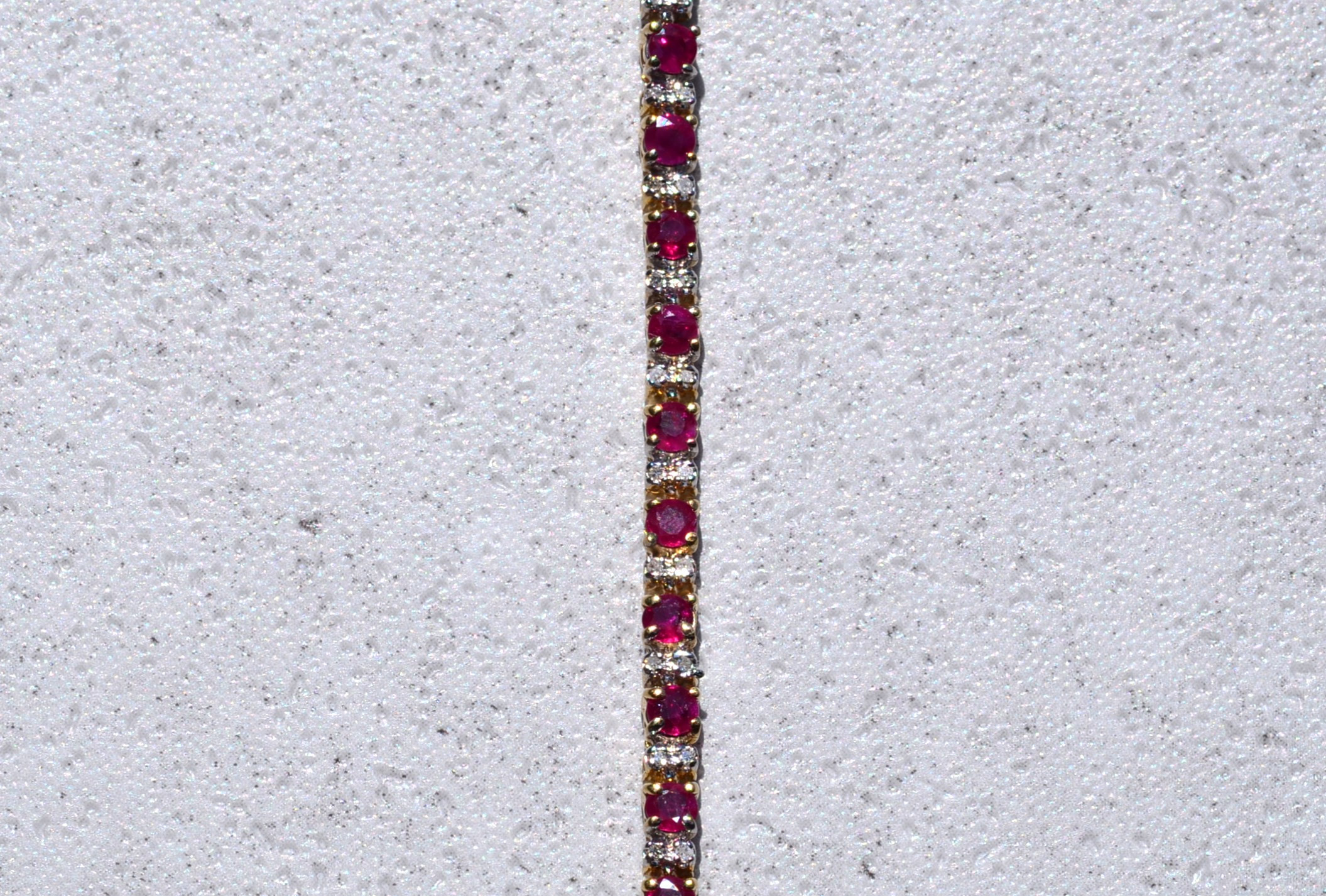 Color Merchants 14k White Gold Natural Ruby And Diamond Tennis Bracelet  TB906XW-07 - Avenue Jewelers